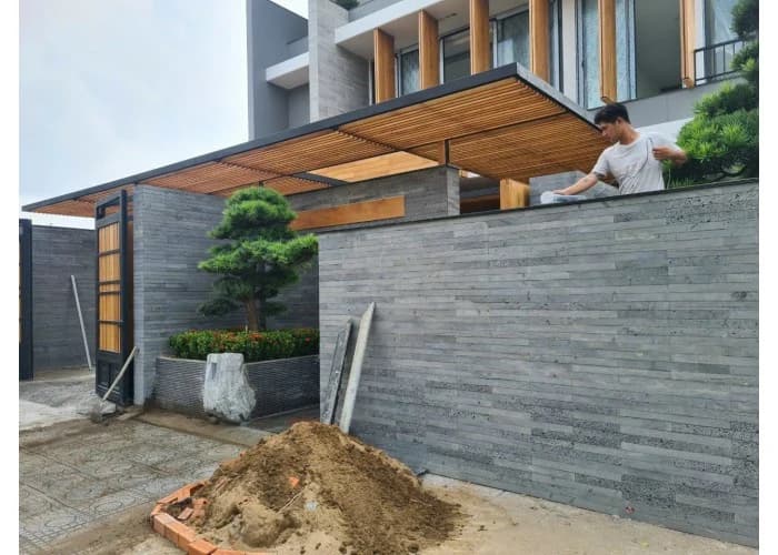 Đá ong xám ốp mặt tiền